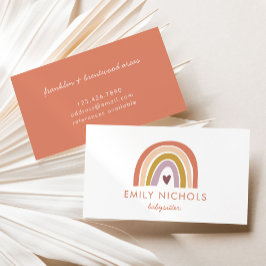 Cartão De Visita Bonito Lavanda Arco-Íris Boho Babysitter