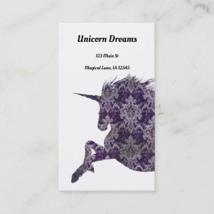 Cartão De Visita Bonito Purple Boho Unicorn