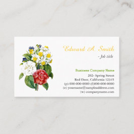 Cartão De Visita bonito vintage flores coloridas profissional