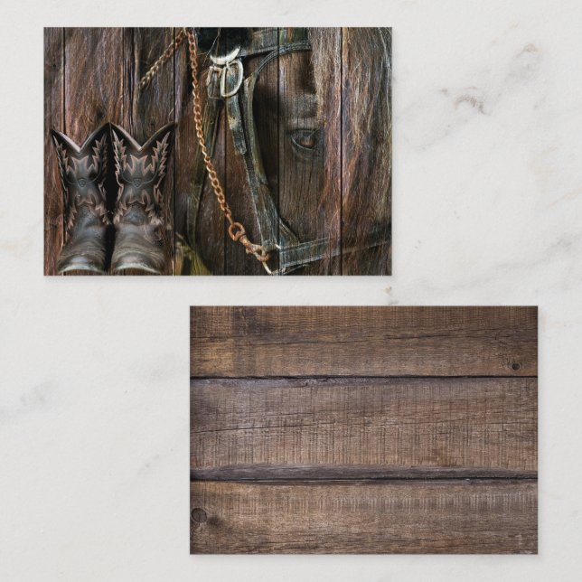 Cartão De Visita Boots Do Cavalo E Do Cowboy Do Estilo Ocidental (Frente/Verso)