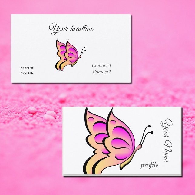Cartão De Visita Borboleta cor-de-laranja (Criador carregado)