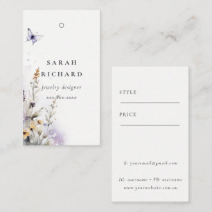 Cartão De Visita Borboleta de flor silvestre amarela Flórida Simple