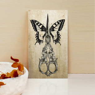 Cartão De Visita Borboleta Elegante Hair Stylist e Vintagem de Teso