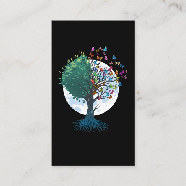 Cartão De Visita Borboletas de árvores mulheres raparigas Borboleta (Frente)