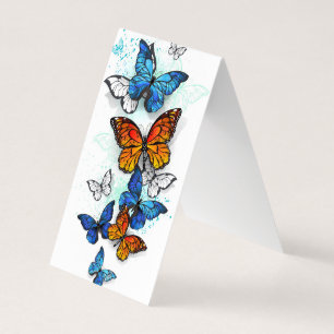 Cartão De Visita Borboletas voadoras Morpho e Monarca