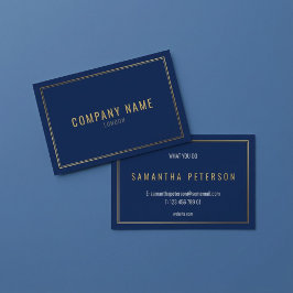 Cartão De Visita borda de efeito Dourado, profissional de fundo azu