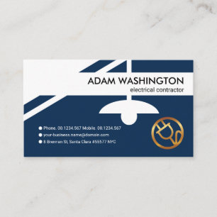 Cartão De Visita Borda do switch da lâmpada elétrica azul criativ