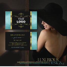 Cartão De Visita Borda Dourada de decoração com brilho preto e lacr