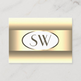 Cartão De Visita Borda Dourada leve do Mumbre Branco Monograma Mono