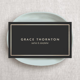 Cartão De Visita Borda Dourada Preta Profissional