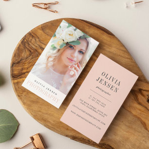 Cartão De Visita Borda Elegante   Fotógrafo Vertical