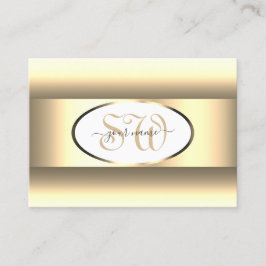 Cartão De Visita Borda leve Dourada de decoração de chaminé branca
