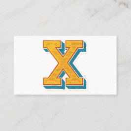 Cartão De Visita Bordado Elegante Carta "X"