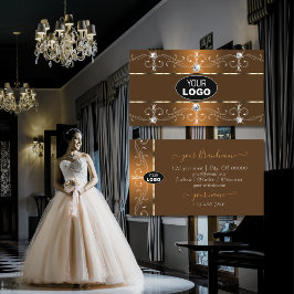 Cartão De Visita Bordas de Ornamentado laranja e marrom luxuosas ad