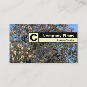 Cartão De Visita Bordo rotulado Monograma - Árvore Magnólia em Flor