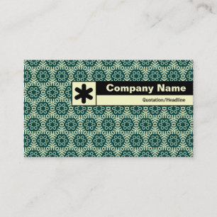Cartão De Visita Bordo rotulado - Padrão Geométrico Verde II