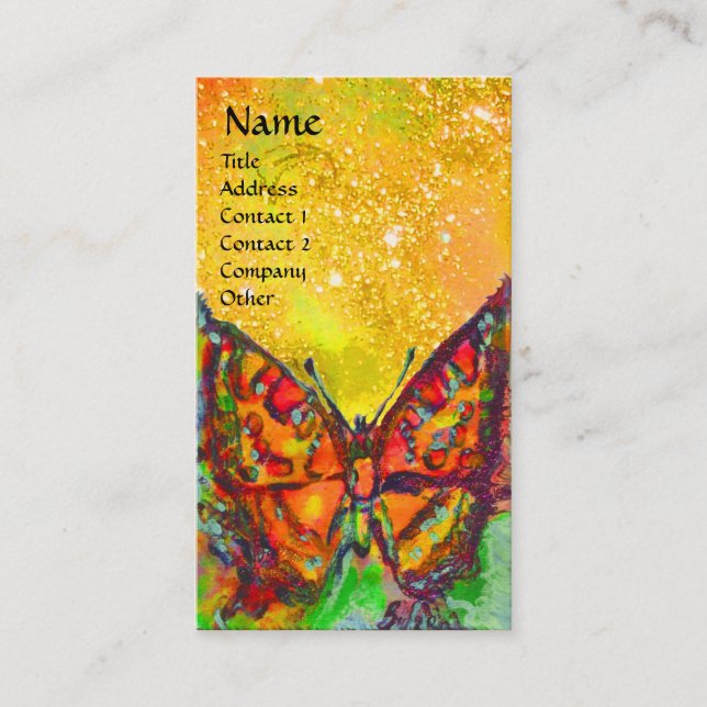 Cartão De Visita BORRACHA VERMELHA EM MONograma DOURADO AMARELO (Frente)