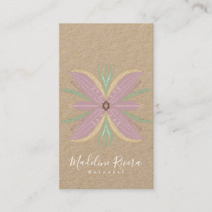 Cartão De Visita Botânica Florista Verdura Designer Floral Kraft