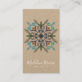 Cartão De Visita Botany Florist Yoga Greenery Mandala Kraft