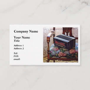 Cartão De Visita Botão de Acordo sobre a Cadeira com Banco Flor