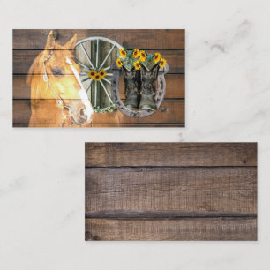 Cartão De Visita Botas de vaqueiro de ferradura de carroça
