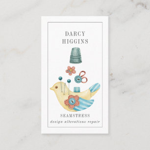 Cartão De Visita Botões de Thimble do Alfinete de Seamstress Tailor