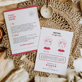 Cartão De Visita Botox depois de cuidada Instruções para o Salão de