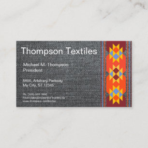 Cartão De Visita Boutique azul da roupa do vintage do tecido de