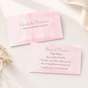 Cartão De Visita Boutique de Aquarela Rosa Suave