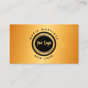 Cartão De Visita Boutique de luxo minimalista com logotipo Dourado