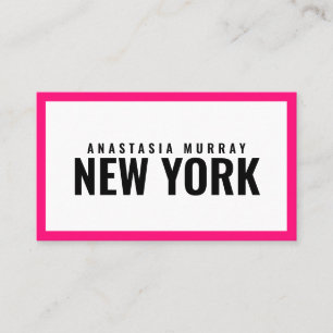 Cartão De Visita Boutique de luxo minimalista rosa branco-preto mod