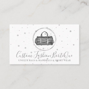 Cartão De Visita Boutique de Moda Bolsa Prateada Listrada Carterinh