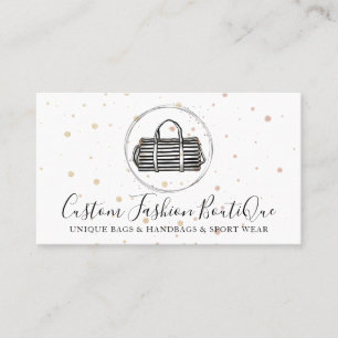 Cartão De Visita Boutique de Moda Bolsa Preta e Branca