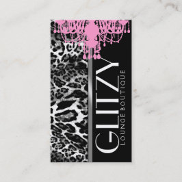 Cartão De Visita Boutique do Glitz 311 - leopardo cor-de-rosa do