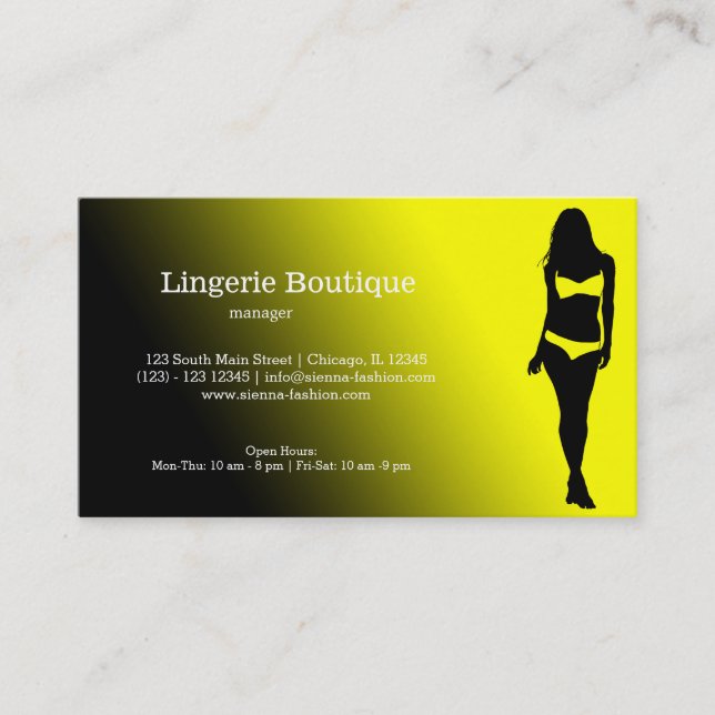 Cartão De Visita Boutique lingerie (Frente)
