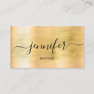 Cartão De Visita Boutique profissional Compra minimalismo Dourado