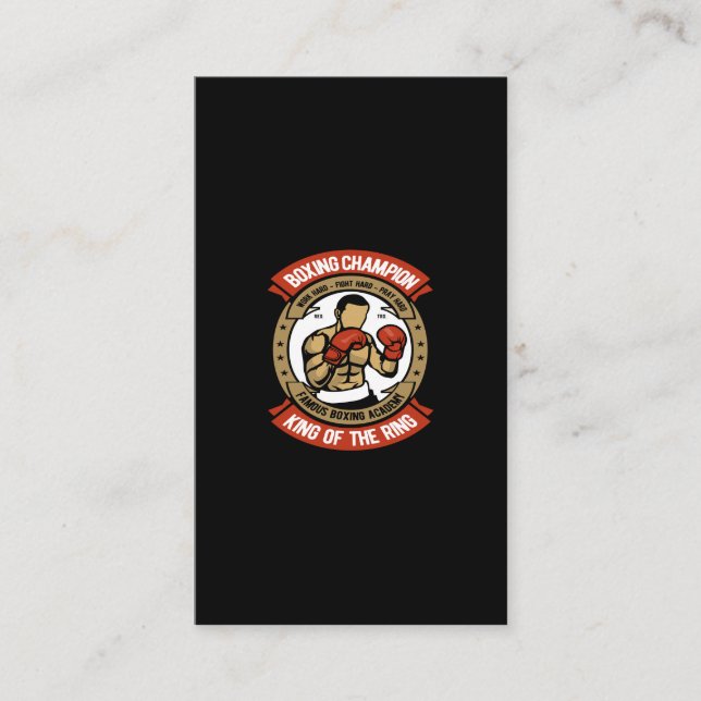 Cartão De Visita boxing champion king of the ring (Frente)