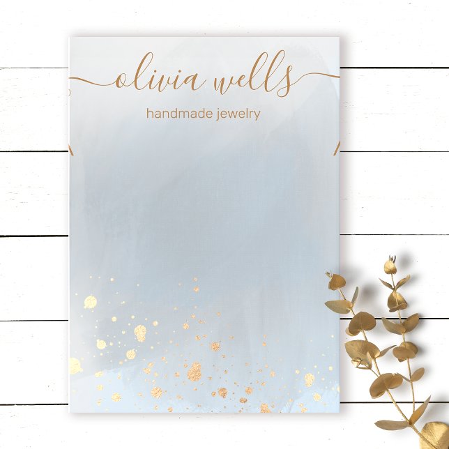 Cartão De Visita Bracelete de Colar de Aquarela da Cinza Dourada Sp (Criador carregado)