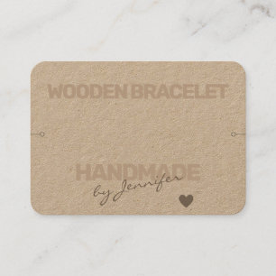 Cartão De Visita Bracelete Simples de Papel Natural Rústico Físic