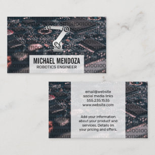 Cartão De Visita Braço Robótico  Código binário  Conselho de ci