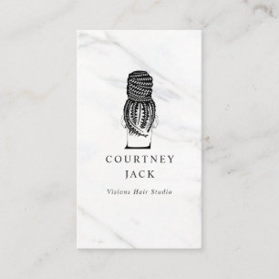 Cartão De Visita Braços de Cabelo Braços Hairstylist Luxury Marbl