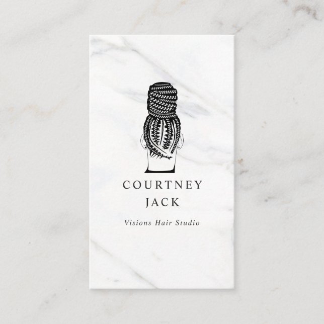 Cartão De Visita Braços de Cabelo Braços Hairstylist Luxury Marble  (Frente)