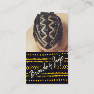 Cartão De Visita Braids Afrocêntricos - Lista de Cabelos das Corda