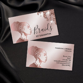 Cartão De Visita Braids Braided Hair - Mulher Afro-Americana Busine