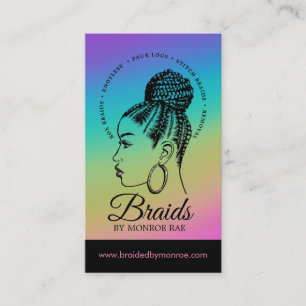 Cartão De Visita Braids Hair Stylist Braider Beauticista Salon Busi