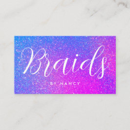 Cartão De Visita Braids Tipografia Roxo Holográfico
