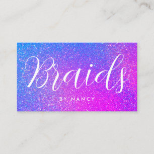 Cartão De Visita Braids Tipografia Roxo Holográfico
