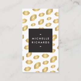 Cartão De Visita Branca de beleza do artista de Impressão de Lip Do