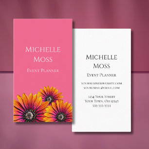 Cartão De Visita Branca de Disies Boho Cor-de-Rosa