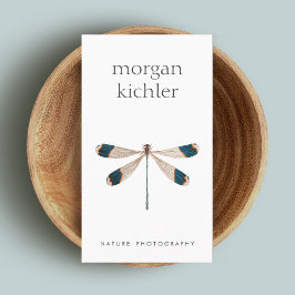 Cartão De Visita Branca de Dragonfly Natural Única